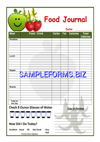 Food Journal Template pdf free